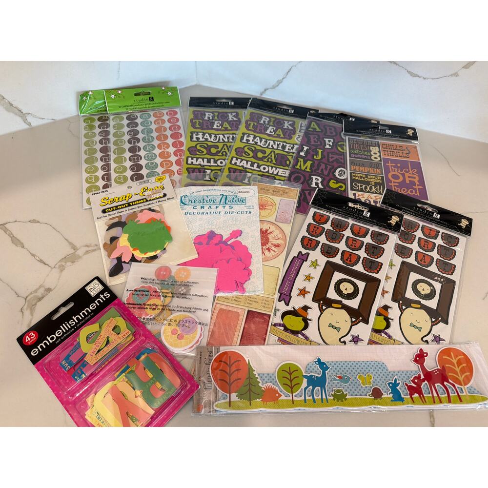 HUGE LOT of NEW Embellishment and Chipboard Craft Scrapbooking